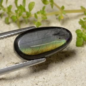 Espectrolita multicolor natural de 4,09 ct, en forma de pera, opaco