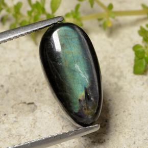 Espectrolita multicolor natural de 4,09 ct, en forma de pera, opaco