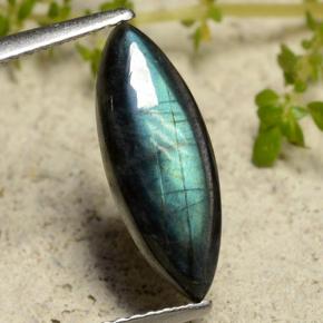 Espectrolita multicolor natural de 2,27 ct, marquesa, opaco