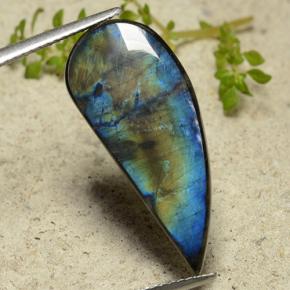 Espectrolita multicolor natural de 6,14 ct, forma elegante, opaco