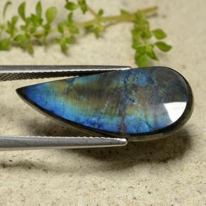 Espectrolita multicolor natural de 6,14 ct, forma elegante, opaco