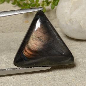 Espectrolita multicolor natural de 6,63 ct, trillón, opaco