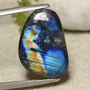 Espectrolita multicolor natural de 6,97 ct, forma elegante, opaco