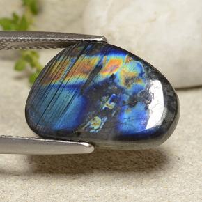 Espectrolita multicolor natural de 6,97 ct, forma elegante, opaco