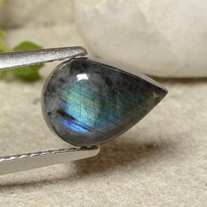 Espectrolita Multicolor natural de 1.52 ct, En forma de pera, Opaco