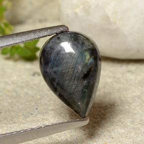 Espectrolita Multicolor natural de 1.52 ct, En forma de pera, Opaco