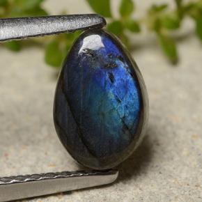 Espectrolita multicolor natural de 0,81 ct, en forma de pera, opaco