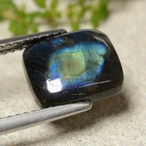 Espectrolita multicolor natural de 2,25 ct, corte cojín, opaco