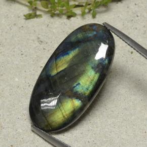 Espectrolita multicolor natural de 9,84 ct, corte óvalo, opaco