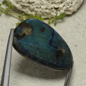 Espectrolita multicolor natural de 12,88 ct, forma elegante, opaco