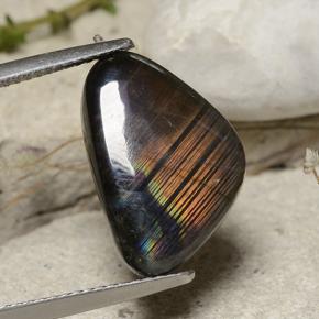 Espectrolita multicolor natural de 5,66 ct, forma elegante, opaco
