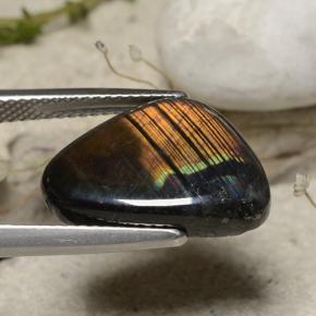 Espectrolita multicolor natural de 5,66 ct, forma elegante, opaco