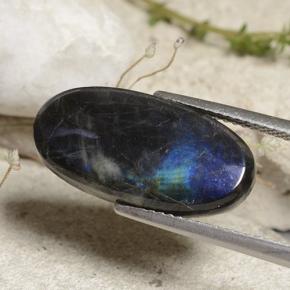 Espectrolita Multicolor natural de 5.96 ct, Corte Óvalo, Opaco