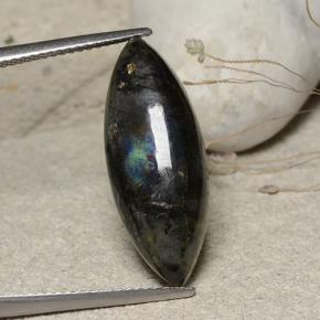 Espectrolita multicolor natural de 7,35 ct, marquesa, opaco