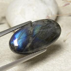 Espectrolita Multicolor natural de 7.34 ct, Corte Óvalo, Opaco