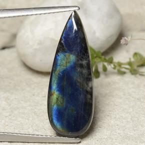 Espectrolita Multicolor natural de 4.92 ct, En forma de pera, Opaco