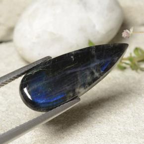 Espectrolita Multicolor natural de 4.92 ct, En forma de pera, Opaco