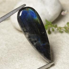 Espectrolita Multicolor natural de 4.92 ct, En forma de pera, Opaco