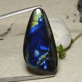 Espectrolita multicolor natural de 19,66 ct, forma elegante, opaco