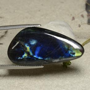 Espectrolita multicolor natural de 19,66 ct, forma elegante, opaco