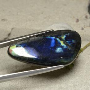 Espectrolita multicolor natural de 19,66 ct, forma elegante, opaco
