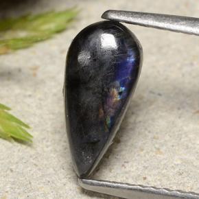 Espectrolita multicolor natural de 0,91 ct, en forma de pera, opaco