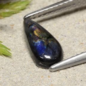 Espectrolita multicolor natural de 0,91 ct, en forma de pera, opaco