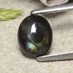 Espectrolita multicolor natural de 0,74 ct, corte óvalo, opaco