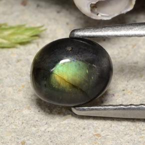 Espectrolita multicolor natural de 0,74 ct, corte óvalo, opaco