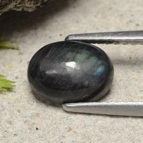 Espectrolita Multicolor natural de 1.49 ct, Corte Óvalo, Opaco