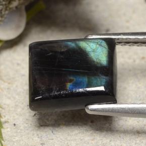 Espectrolita Multicolor natural de 2.17 ct, Corte Baguette, Opaco