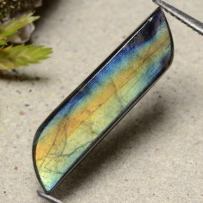 Espectrolita multicolor natural de 5,02 ct, forma elegante, opaco