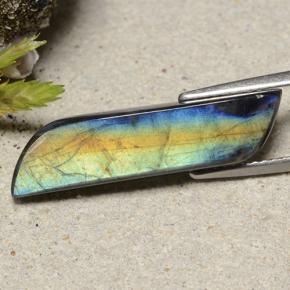 Espectrolita multicolor natural de 5,02 ct, forma elegante, opaco