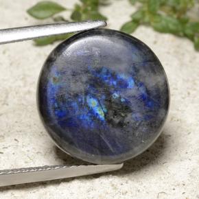 Espectrolita Multicolor natural de 6.72 ct, Corte Redondo, Opaco