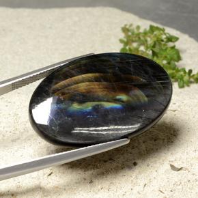 Espectrolita Multicolor natural de 27.41 ct, Corte Óvalo, Opaco