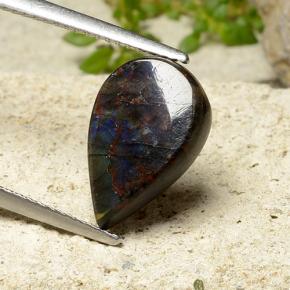Espectrolita multicolor natural de 3,20 ct, en forma de pera, opaco