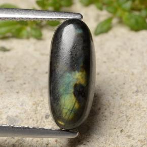 Espectrolita Multicolor natural de 2.84 ct, Corte Óvalo, Opaco