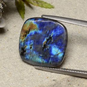 Espectrolita Multicolor natural de 7.14 ct, Corte Cojín, Opaco