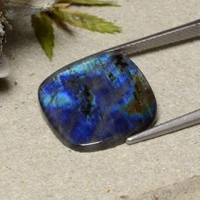 Espectrolita Multicolor natural de 7.14 ct, Corte Cojín, Opaco