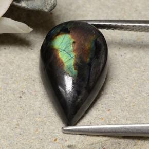 Espectrolita multicolor natural de 5,24 ct, en forma de pera, opaco