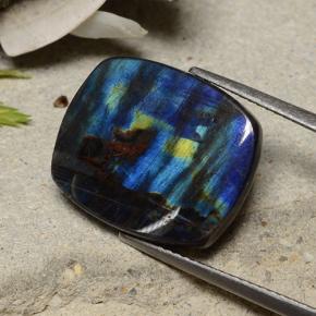 Espectrolita multicolor natural de 7,51 ct, corte cojín, opaco