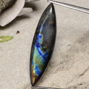 Espectrolita multicolor natural de 4,89 ct, marquesa, opaco