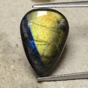 Espectrolita multicolor natural de 8,06 ct, en forma de pera, opaco