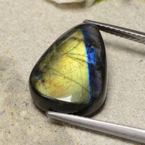Espectrolita multicolor natural de 8,06 ct, en forma de pera, opaco