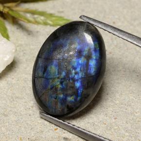Espectrolita multicolor natural de 5,25 ct, corte óvalo, opaco