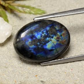 Espectrolita multicolor natural de 5,25 ct, corte óvalo, opaco