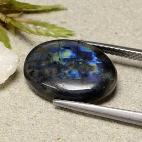 Espectrolita multicolor natural de 5,25 ct, corte óvalo, opaco