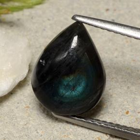 Espectrolita Multicolor natural de 3.05 ct, En forma de pera, Opaco