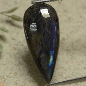 Espectrolita multicolor natural de 3,37 ct, en forma de pera, opaco