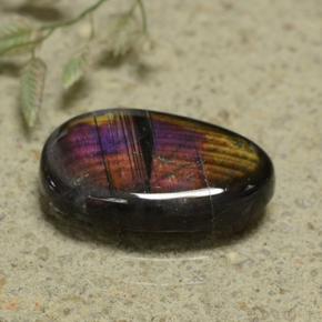Espectrolita multicolor natural de 3,17 ct, corte óvalo, opaco